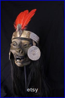 taxidermie réplique tete de momie inca en résine sculpture taxidermy skull crane momifiée oditties