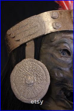 taxidermie réplique tete de momie inca en résine sculpture taxidermy skull crane momifiée oditties