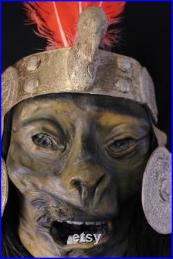 taxidermie réplique tete de momie inca en résine sculpture taxidermy skull crane momifiée oditties