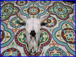 vintage Vache bovine à cornes Bovins Crâne d animal Mort naturelle de la ferme familiale
